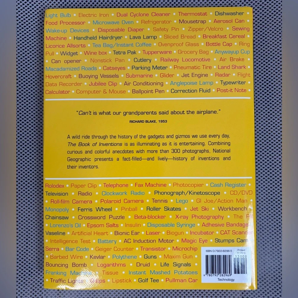 Nat Geo The Book of Inventions Ian Harrison Hardcover Art Fry Post-it Note Book